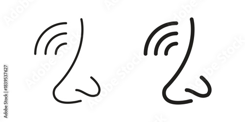 Nose pain icons illustration, line art, glyph style vectors