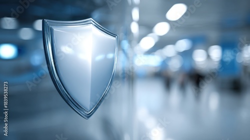 Shiny shield emblem transparent background