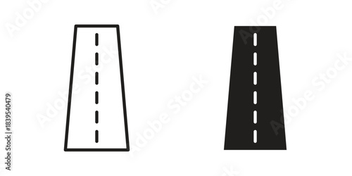 Road icons illustration, line art, glyph style vectors