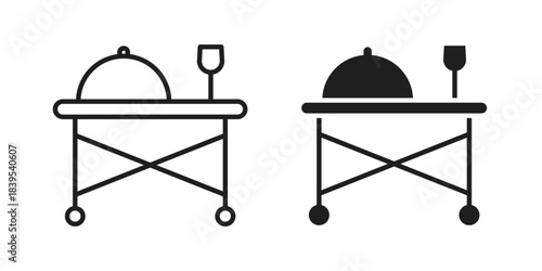 Room service icons illustration, line art, glyph style vectors