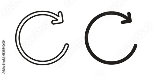 Rotate right icons illustration, line art, glyph style vectors