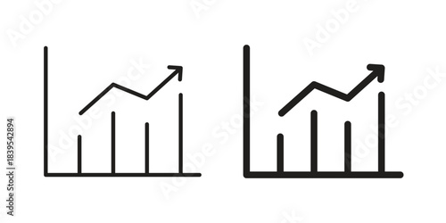 Stats icons illustration, line art, glyph style vectors