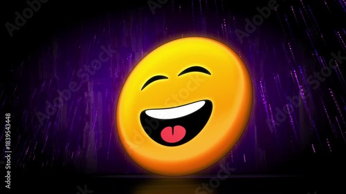 Acid House Smiley Emoji Purple