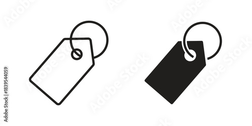 Tags icons illustration, line art, glyph style vectors