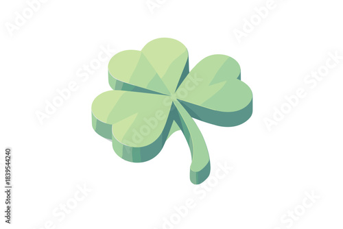 3d isometric green clover for st. patrick's day celebrations
