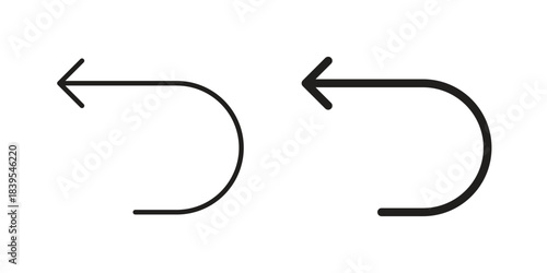 Undo icons illustration, line art, glyph style vectors