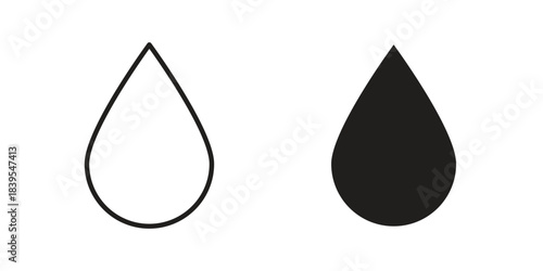 Water drop icons illustration, line art, glyph style vectors