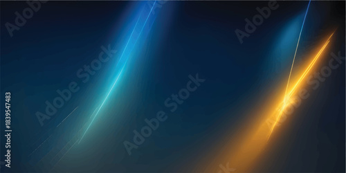 Deep Space Neon Glow Wave with Celestial Blue and Fiery Gold Energy Line, Abstract Sci-Fi Light Motion for Gaming UI, Digital Ads and Futuristic Branding