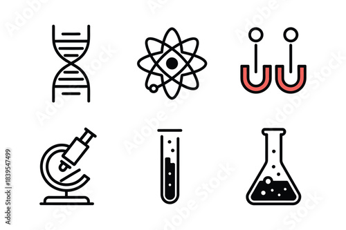 Collection of science and research icons