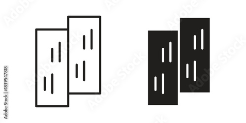 Wood board icons illustration, line art, glyph style vectors