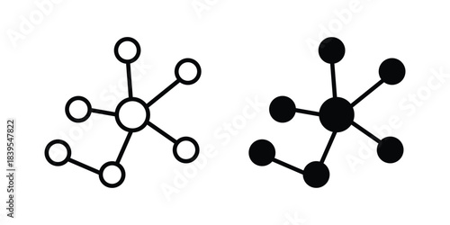 Polymer Icon Vector Symbol. Molecule structure icon set. DNA symbol collection. Vector illustration.
