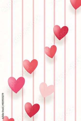 ガーリーなハート模様のテクスチャ　カード・包装紙に使える背景素材