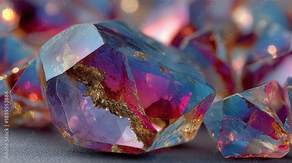 Fototapeta premium Multicolor gemstone sparkling radiant shine high resolution picture