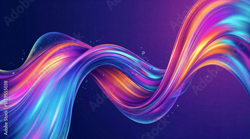 Abstract neon liquid wave background. 