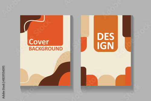 Abstract Cover Design Template in Orange and Beige Tones. Suitable for posters, flyers, presentations, branding materials, and editorial layouts.