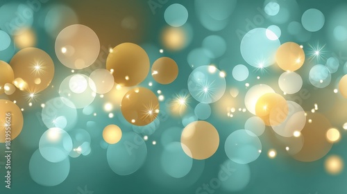 Blurred glowing circles create a vibrant and festive background, ideal for celebrations or joyful designs