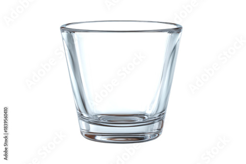 Simple Glass Sits on a Table With a Clear View of Its Structure and Shape Dur...