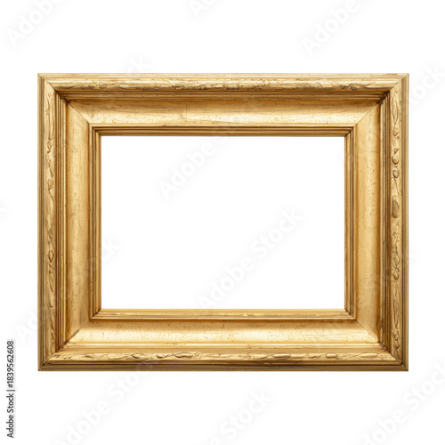 Gold Frame With Intricate Design, Empty Space in Center for Art Display and D...