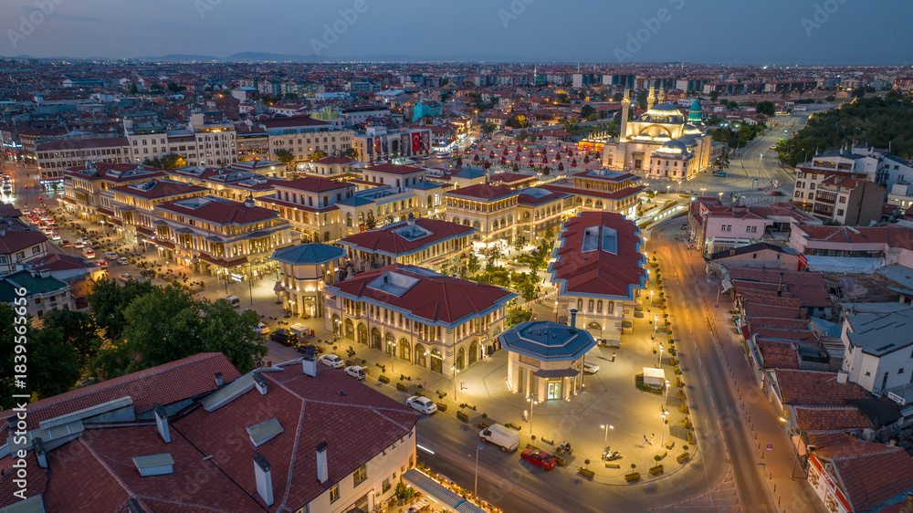 Φωτογραφία A view of the Mevlana Museum and Sultan Selim Mosque in Konya, one of the world's famous cities