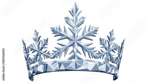 Elegant snowflake crown design isolated on a white background