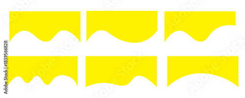 Collection of dividers shape templates. Modern separator header for website and app. Curve lines, wave collection of abstract design element for top and bottom page web site.Vector Illustration.