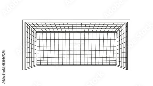 a detailed illustration presents a rectangular wireframe structure resembling an open doorway or portal showcasing a grid pattern with distinct lines