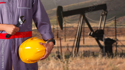 petrol worker with helmet