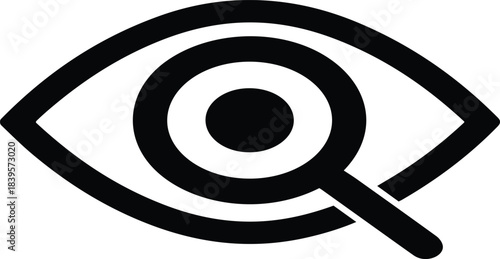Magnifier with Eye Icon Search and View Symbol EPS Editable