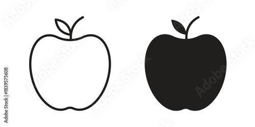 Apple icons Vector hand drawn illustration in doodle style. Simple sketch isolated.
