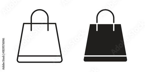 Bags Shopping icons Vector hand drawn illustration in doodle style. Simple sketch isolated.