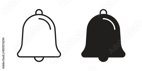 Bell icons Vector hand drawn illustration in doodle style. Simple sketch isolated.