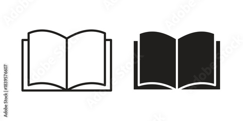 Book open icons Vector hand drawn illustration in doodle style. Simple sketch isolated.