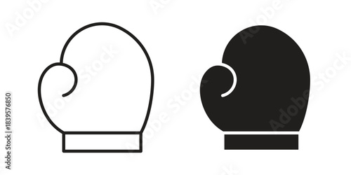 Boxing glove icons Vector hand drawn illustration in doodle style. Simple sketch isolated.