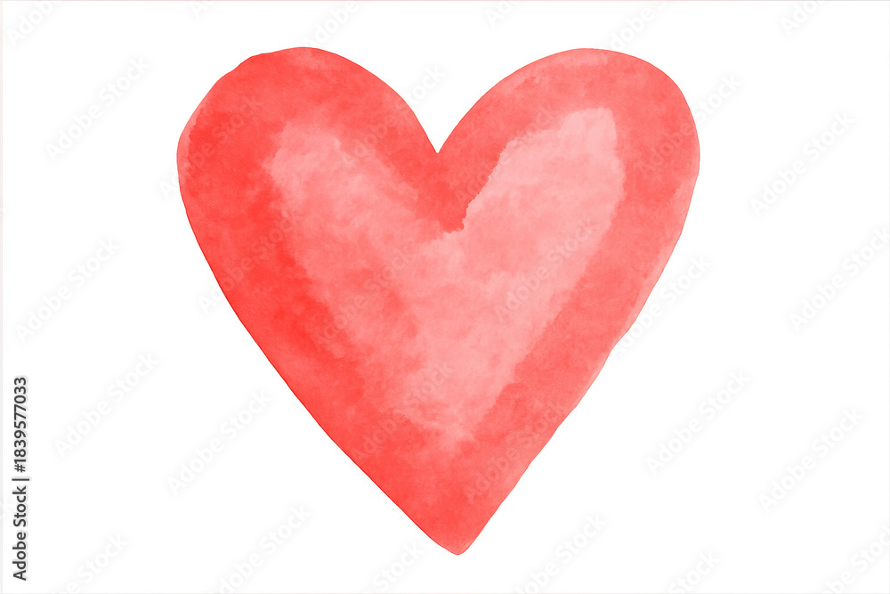 Fototapeta premium Red watercolor heart symbolizing love and romance transparent background