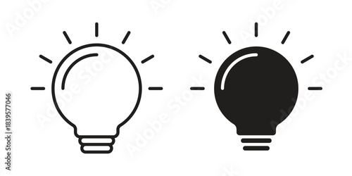 Bulb icons Vector hand drawn illustration in doodle style. Simple sketch isolated.