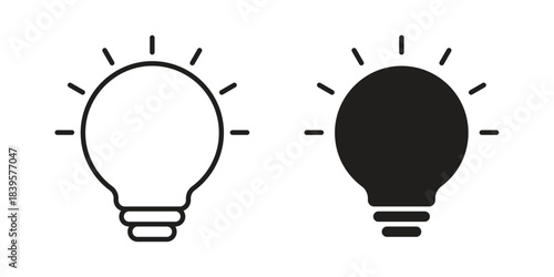 Bulb icons Vector hand drawn illustration in doodle style. Simple sketch isolated.