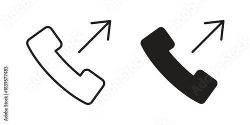 Call outgoing icons Vector hand drawn illustration in doodle style. Simple sketch isolated.