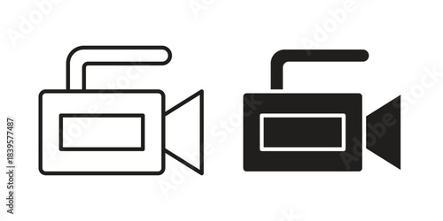 Camcorder icons Vector hand drawn illustration in doodle style. Simple sketch isolated.