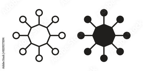 Chart connected icons Vector hand drawn illustration in doodle style. Simple sketch isolated.