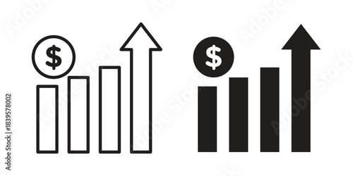 Chat arrow grow icons Vector hand drawn illustration in doodle style. Simple sketch isolated.