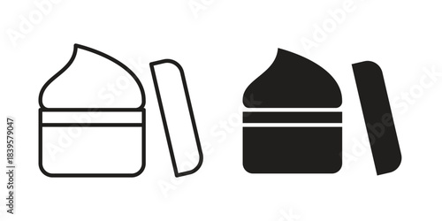 Cream icons Vector hand drawn illustration in doodle style. Simple sketch isolated.
