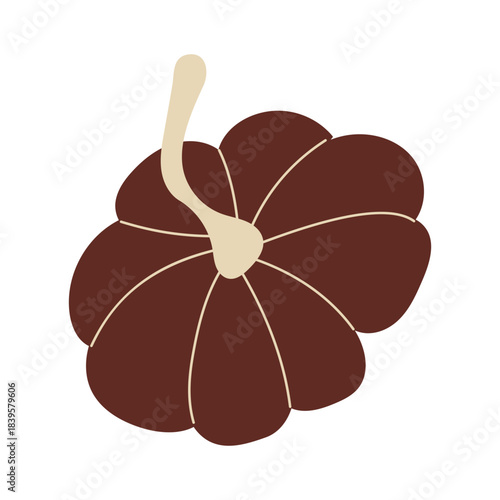 Hand drawn pumpkin doodle. Thanksgiving and Halloween decoration. Vector illustration, flat design