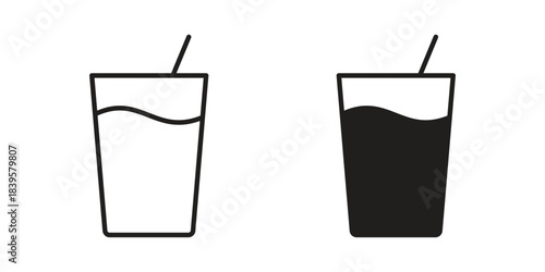 Drink icons Vector hand drawn illustration in doodle style. Simple sketch isolated.