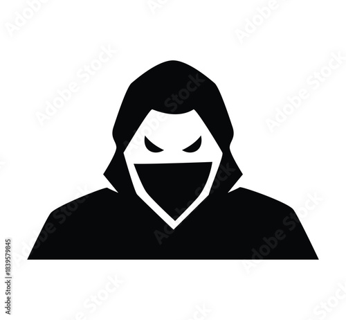 Abstract Hacker Hooded Mask logo