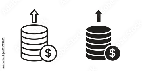 Earning icons Vector hand drawn illustration in doodle style. Simple sketch isolated.