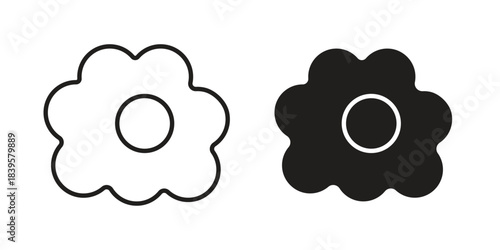 Egg fried icons Vector hand drawn illustration in doodle style. Simple sketch isolated.