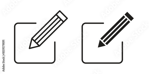 Edit icons Vector hand drawn illustration in doodle style. Simple sketch isolated.
