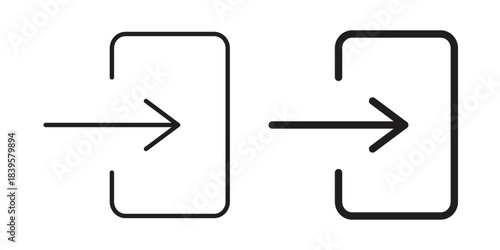 Enter icons Vector hand drawn illustration in doodle style. Simple sketch isolated.