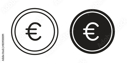 Euro icons Vector hand drawn illustration in doodle style. Simple sketch isolated.