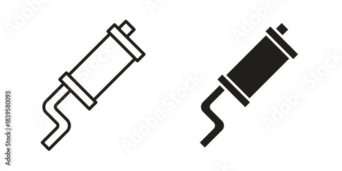 Exhaust pipe icons Vector hand drawn illustration in doodle style. Simple sketch isolated.